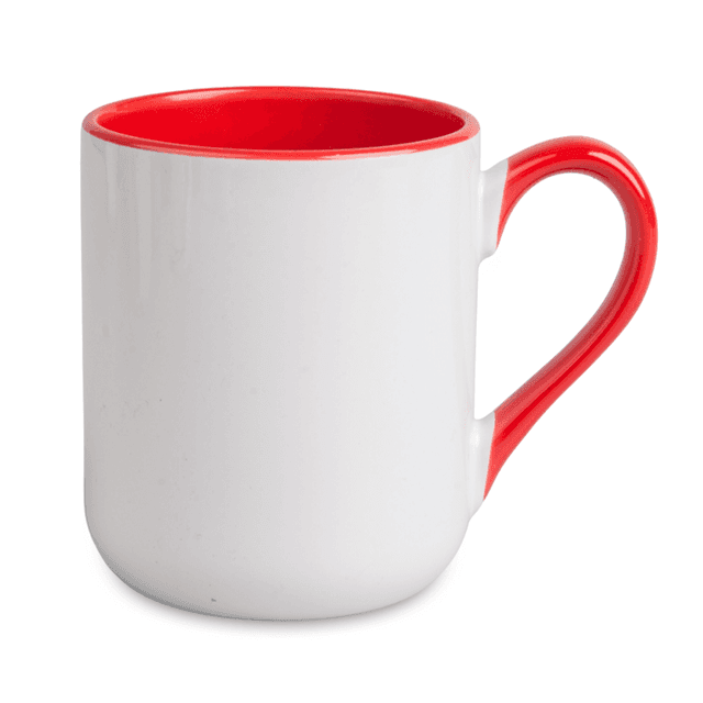 Kubek coffee 330 ml Combo - uchwyt i środek czerwony z nadrukiem