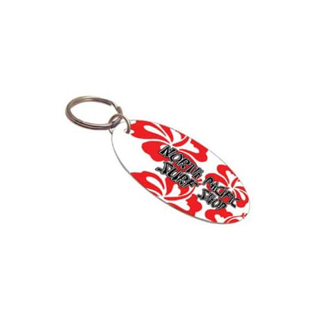 Brelok aluminiowy, owalny, 6x3,5cm, z nadrukiem