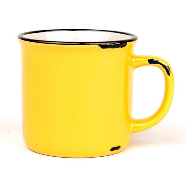 Kubek Retro, żółty, 280ml, z nadrukiem