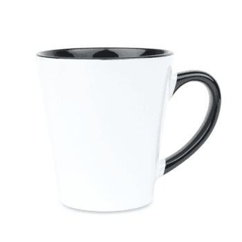 Kubek latte, czarny środek, 330ml, z nadrukiem