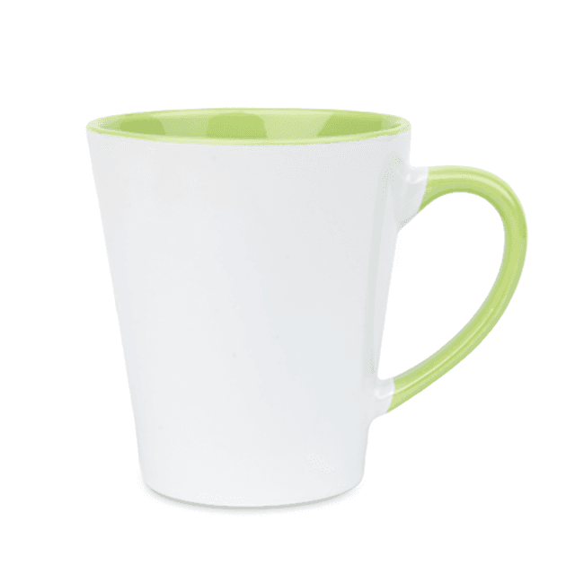 Kubek latte, zielony środek, 330ml, z nadrukiem
