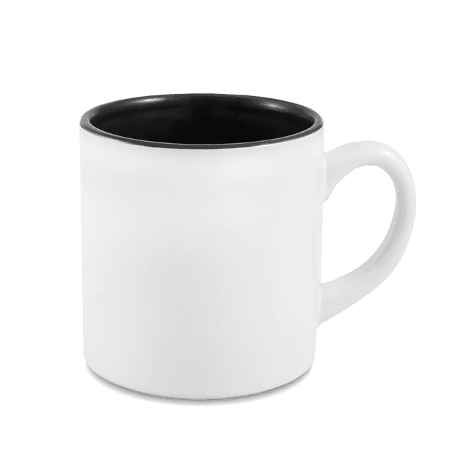 Kubek mini, czarny środek, 180ml, z nadrukiem