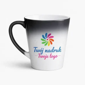 magiczny kubek latte z nadrukiem logo