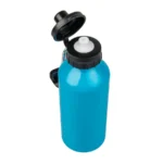 Sportowa butla aluminiowa 600 ml jasnoniebieska z ustnikiem i karabińczykiem