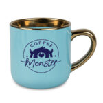 Kubek Elegant 400 ml niebieski ze złotym uchwytem i rantem