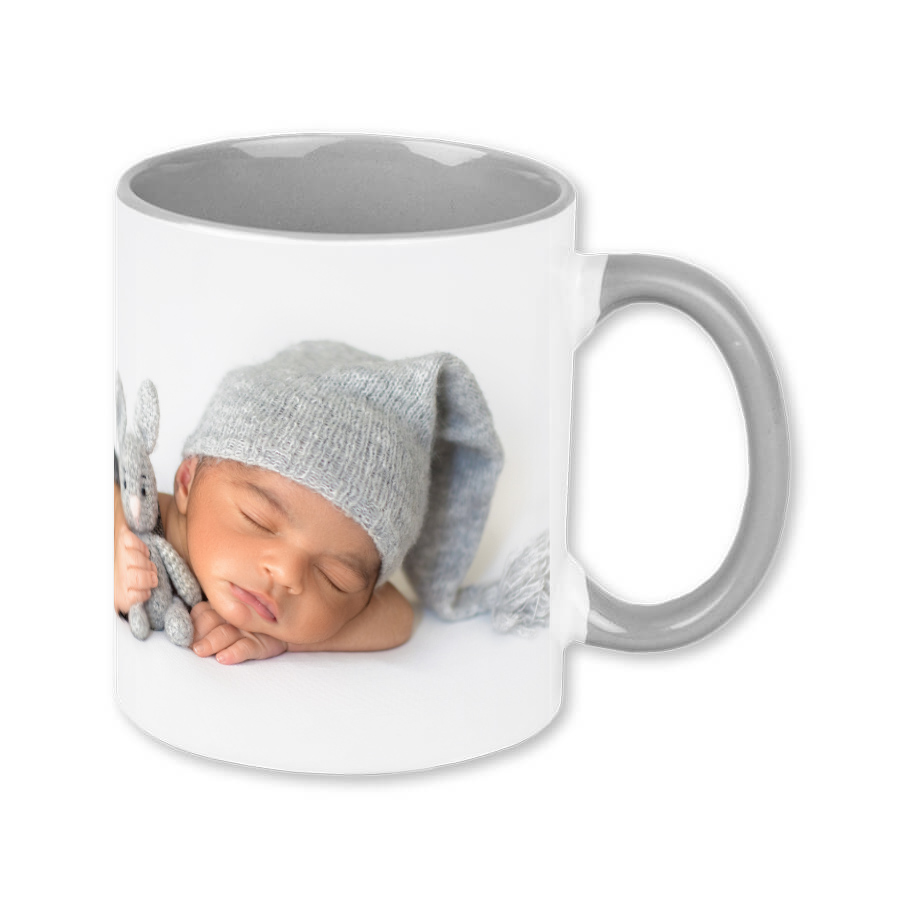 Kubek biały środek i ucho szare do sublimacji – 330 ml