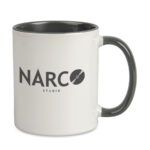 Kubek biały środek i ucho grafitowe do sublimacji – 330 ml