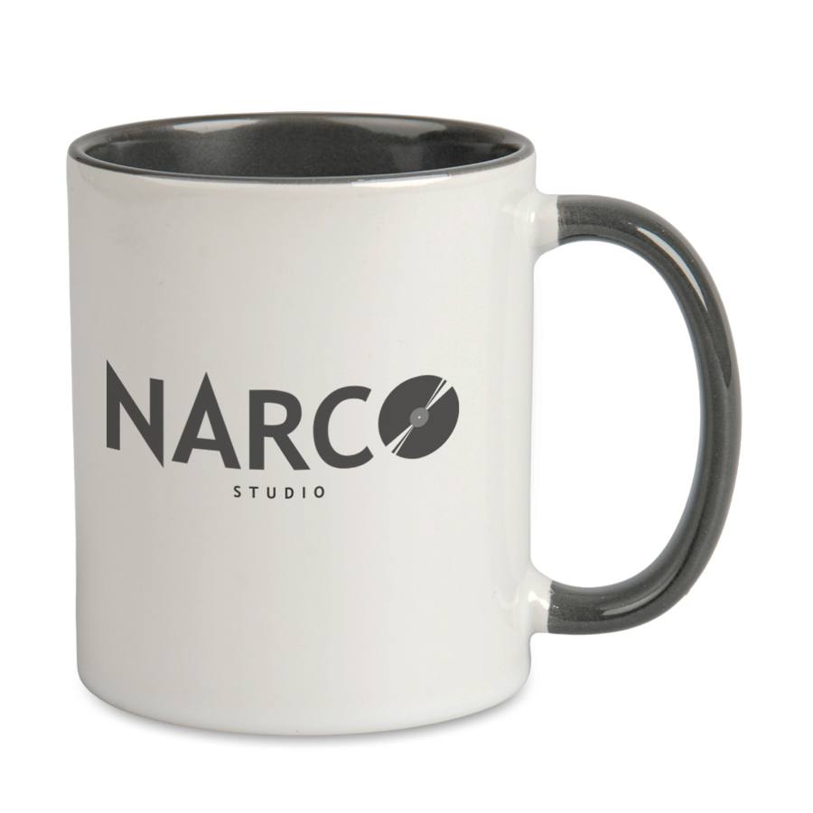 Kubek biały środek i ucho grafitowe do sublimacji – 330 ml