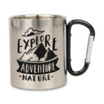 Kubek stalowy z karabińczykiem