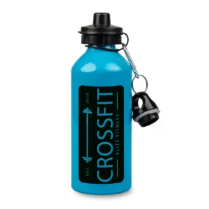 Sportowa butla aluminiowa 600 ml jasnoniebieska z ustnikiem i karabińczykiem