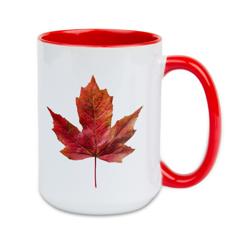 Kubek biały Combo 440 ml z czerwonym uchwytem i środkiem