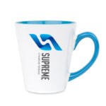 Kubek Latte biały z jasnoniebieskim środkiem i uchem 300 ml