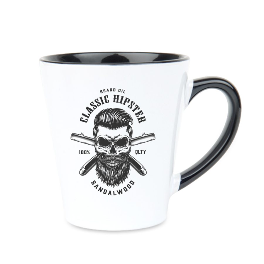 Kubek Latte biały z czarnym środkiem i uchem 300 ml