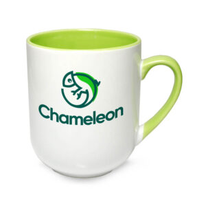 Kubek Coffee 290 ml Combo z jasnozielonym środkiem i uchwytem