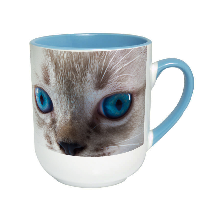 Kubek Coffee 290 ml Combo z jasnoniebieskim środkiem i uchwytem