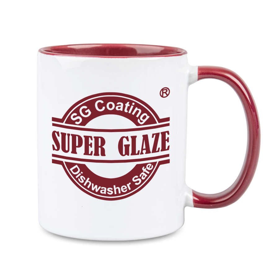 Kubek Combo SuperGlaze 330 ml z kasztanowym wnętrzem i uchwytem