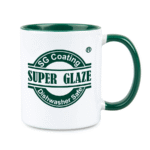 Kubek Combo SuperGlaze 330 ml z zielonym wnętrzem i uchwytem.
