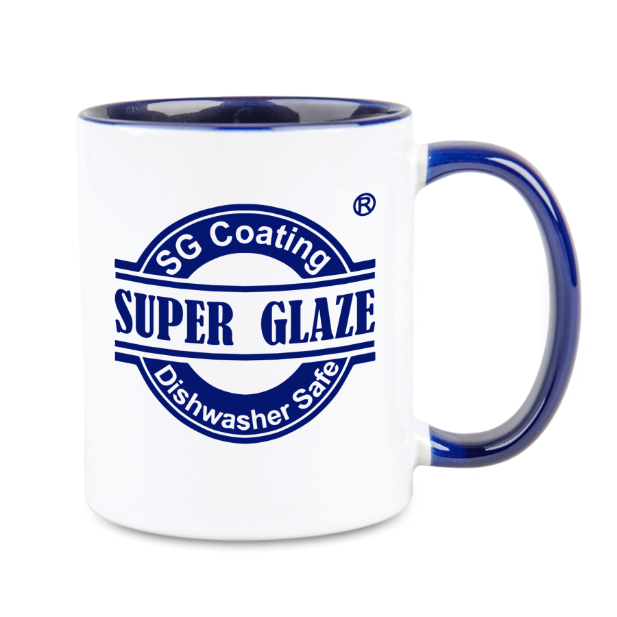 Kubek Combo SuperGlaze 330 ml z granatowym wnętrzem i uchwytem