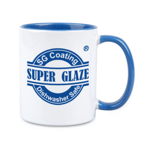 Kubek Combo SuperGlaze 330 ml z niebieskim wnętrzem i uchwytem