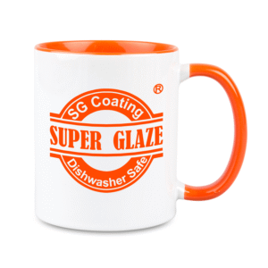 Kubek Combo SuperGlaze 330 ml z pomarańczowym wnętrzem i uchwytem