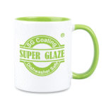 Kubek Combo SuperGlaze 330 ml z jasnozielonym wnętrzem i uchwytem