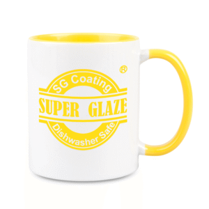 Kubek Combo SuperGlaze 330 ml z żółtym wnętrzem i uchwytem